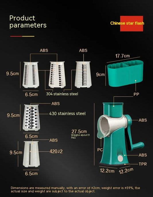 Rallador y Triturador de Verduras Multifunción