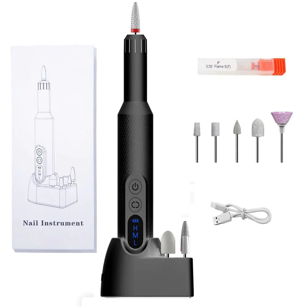 Kit Manicura Profesional Taladro Eléctrico Portátil Recargable Especial para Arte de Uñas