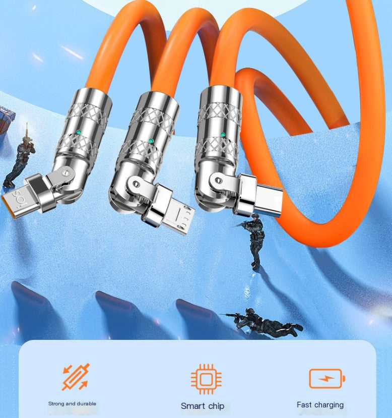 Cable de carga de aleación de zinc de 120 W con rotación de 180° (individual)