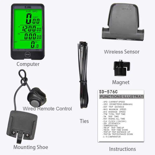 Computadora para Bicicleta RUTA/MONTAÑA  Impermeable con Cable/Sin Cable y Retroiluminación