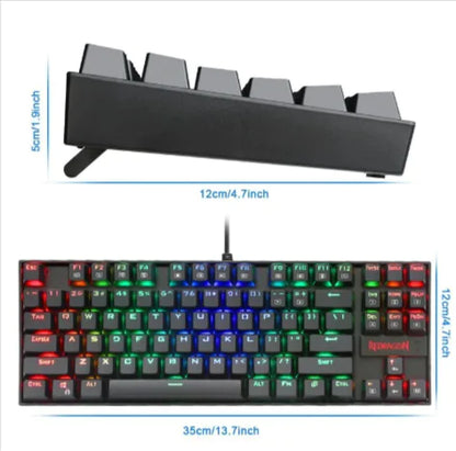 Teclado REDRAGON Mecánico para Gaming de 87 Teclas – Interruptor Verde