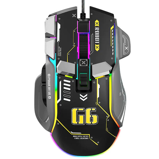 Ratón Alambrico GAMER , iluminación RGB y 12800 DPI