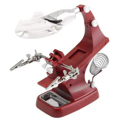 Lupa de Escritorio para Soldadura 3X/4.5X con Pinza Cocodrilo y LED
