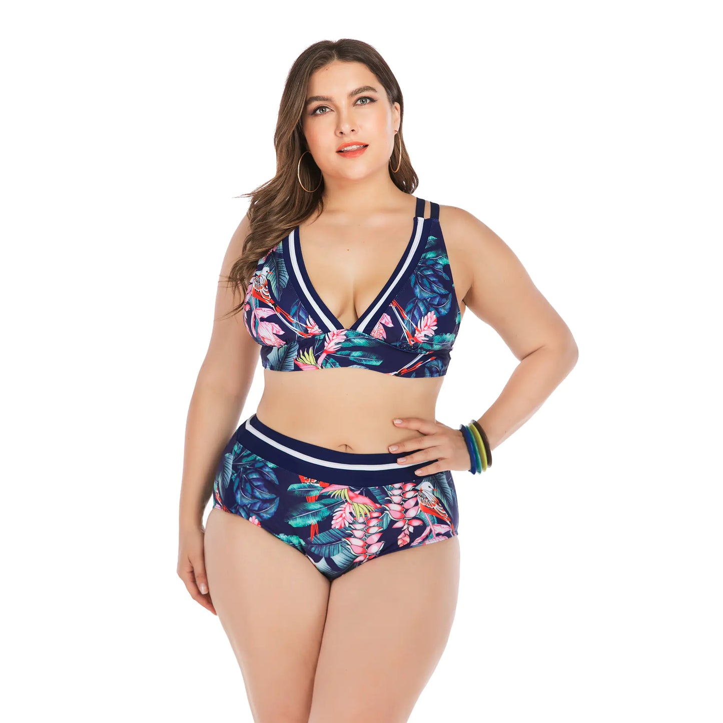 Trajes de baño de bikini de talla grande para mujer con copas grandes