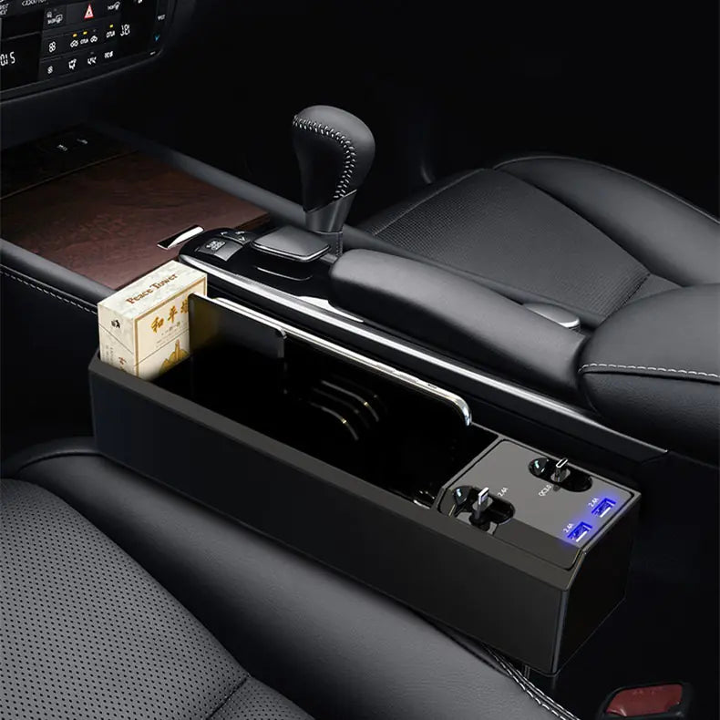 Caja de Almacenamiento  Coche con Cargador Retráctil