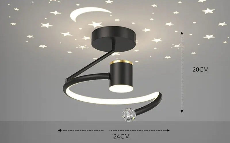 Lámpara de techo moderna con diseño de cielo estrellado para pasillo