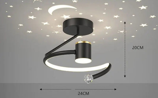 Lámpara de techo moderna con diseño de cielo estrellado para pasillo