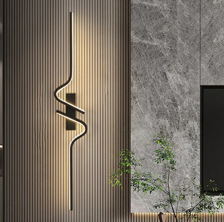 Lámpara de pared minimalista moderna color negro
