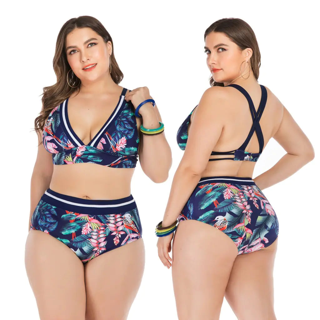Trajes de baño de bikini de talla grande para mujer con copas grandes