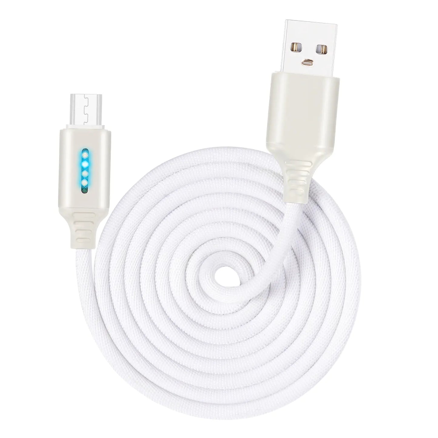 Cable de datos con  LED de aleación de zinc para carga rápida de Apple y Android