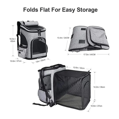 Mochila Portátil Expandible para Mascotas para Gatos y Perros
