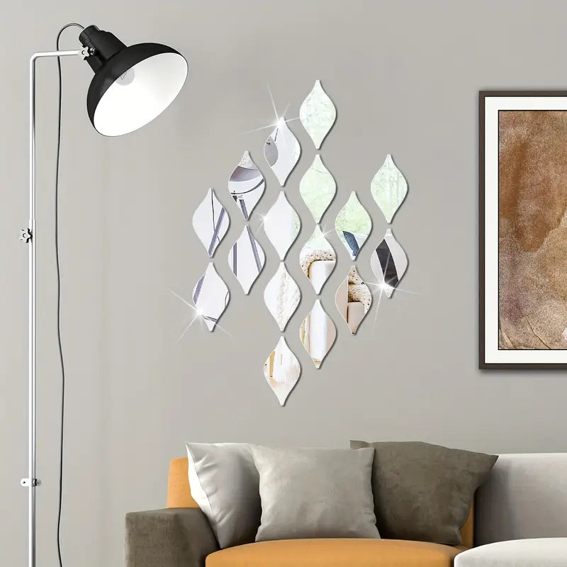 Pegatinas de Espejo en Forma de Gota de Agua