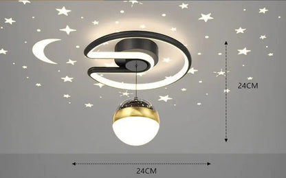 Lámpara de techo moderna con diseño de cielo estrellado para pasillo