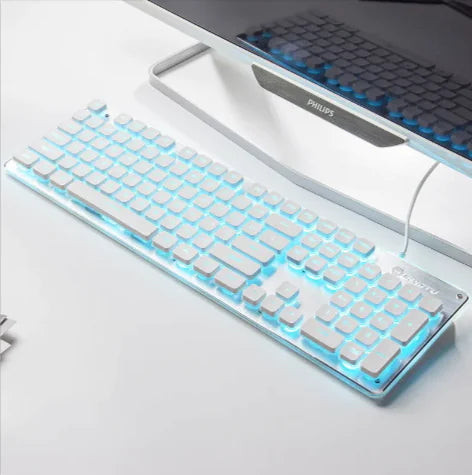 Teclado de Juego Luminoso con Cable USB – Ideal para Uso en Casa y Oficina