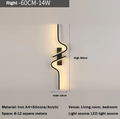 Lámpara de pared minimalista moderna color negro