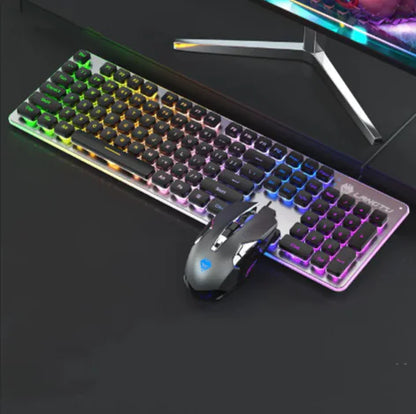 Teclado de Juego Luminoso con Cable USB – Ideal para Uso en Casa y Oficina