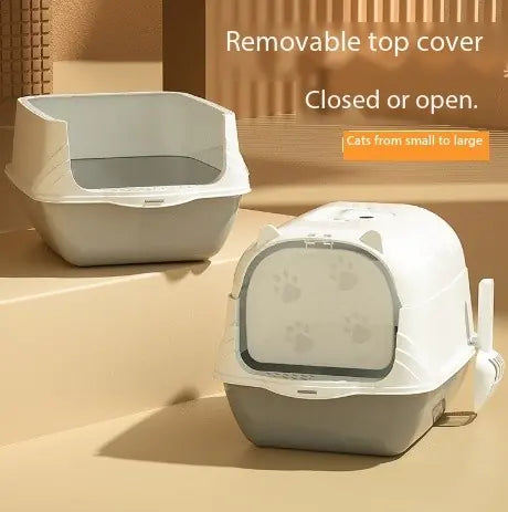 Arenero grande semi cerrado para gatos grandes