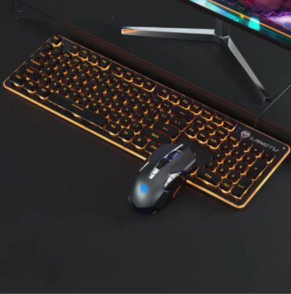 Teclado de Juego Luminoso con Cable USB – Ideal para Uso en Casa y Oficina