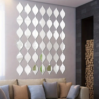 Pegatinas de Espejo en Forma de Gota de Agua