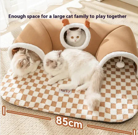 Túnel para Gatos Y Cama Para Tus Mascotas