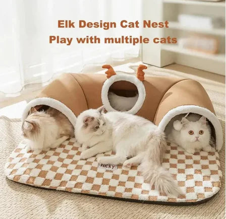 Túnel para Gatos Y Cama Para Tus Mascotas