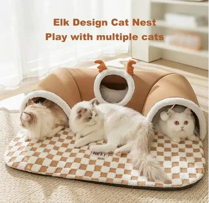 Túnel para Gatos Y Cama Para Tus Mascotas