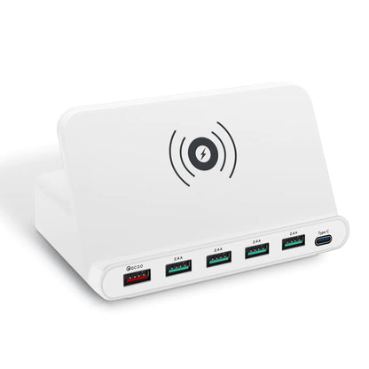 Cargador Inalámbrico Multi-Puerto con 6 Puertas USB-C