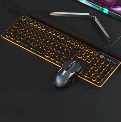 Teclado de Juego Luminoso con Cable USB – Ideal para Uso en Casa y Oficina