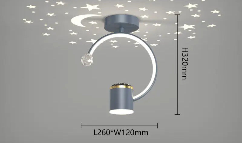 Lámpara de techo moderna con diseño de cielo estrellado para pasillo