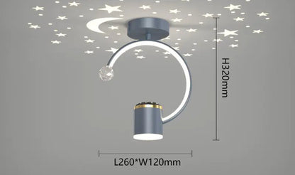 Lámpara de techo moderna con diseño de cielo estrellado para pasillo