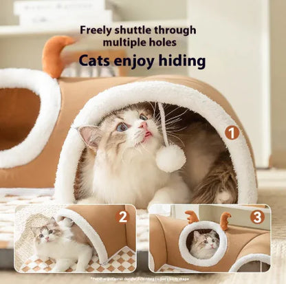 Túnel para Gatos Y Cama Para Tus Mascotas