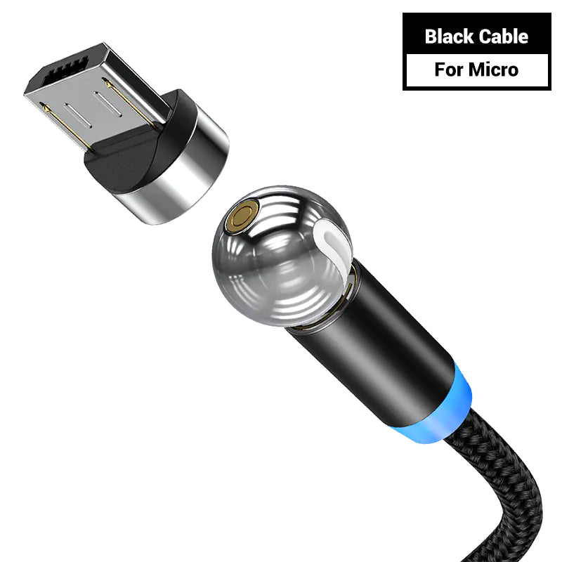 Cable de carga magnético de 360° para iPhone y Android