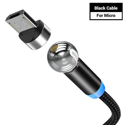 Cable de carga magnético de 360° para iPhone y Android