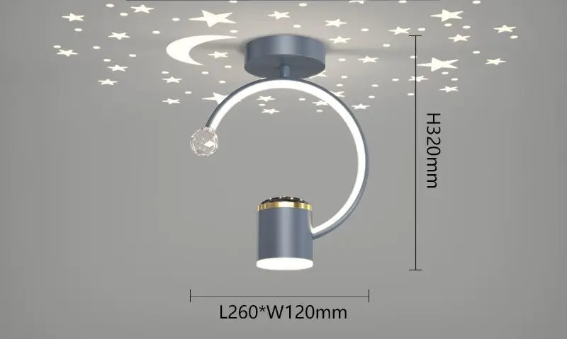 Lámpara de techo moderna con diseño de cielo estrellado para pasillo