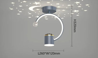 Lámpara de techo moderna con diseño de cielo estrellado para pasillo