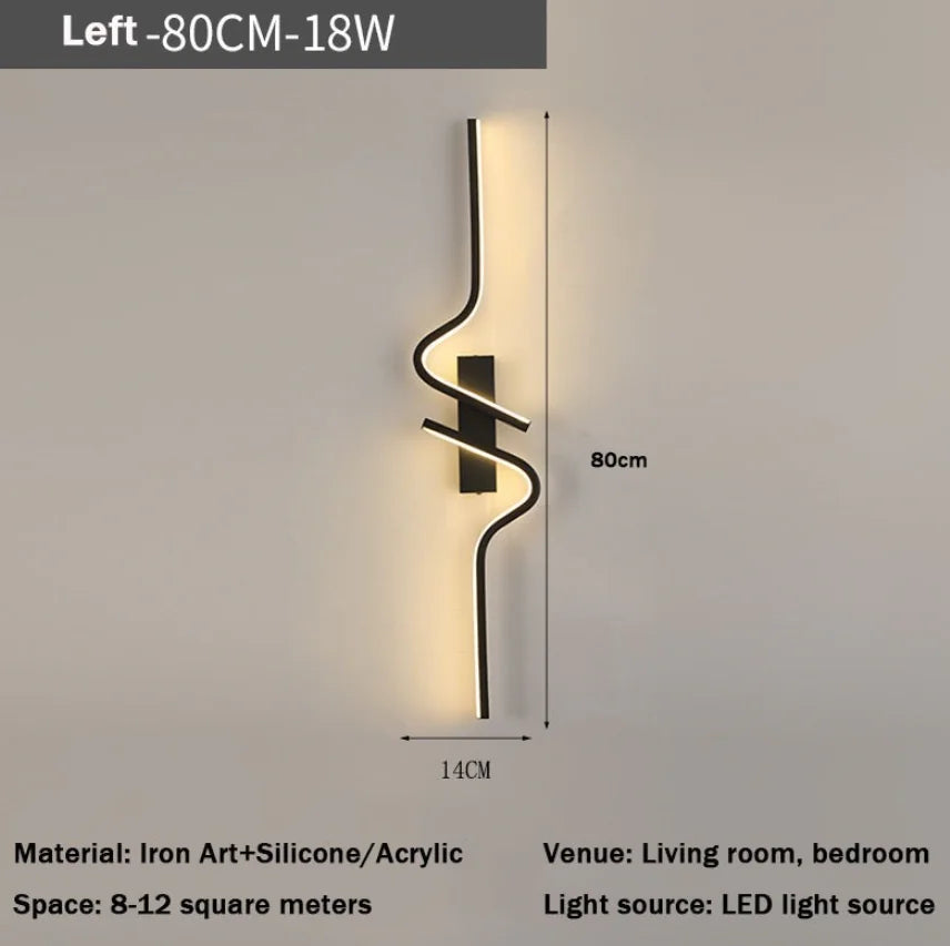 Lámpara de pared minimalista moderna color negro