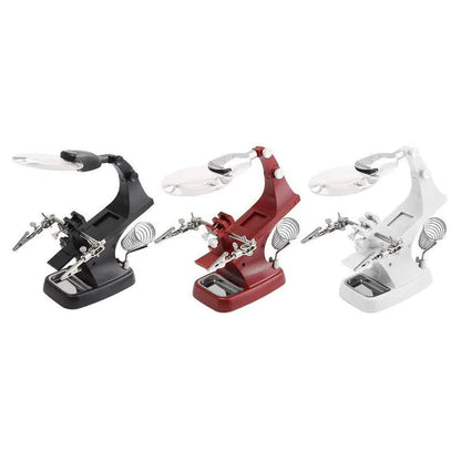 Lupa de Escritorio para Soldadura 3X/4.5X con Pinza Cocodrilo y LED