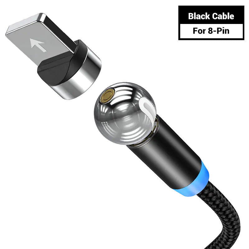 Cable de carga magnético de 360° para iPhone y Android