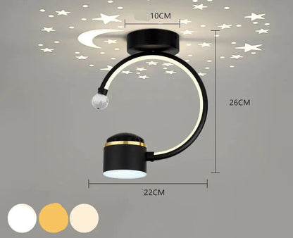 Lámpara de techo moderna con diseño de cielo estrellado para pasillo