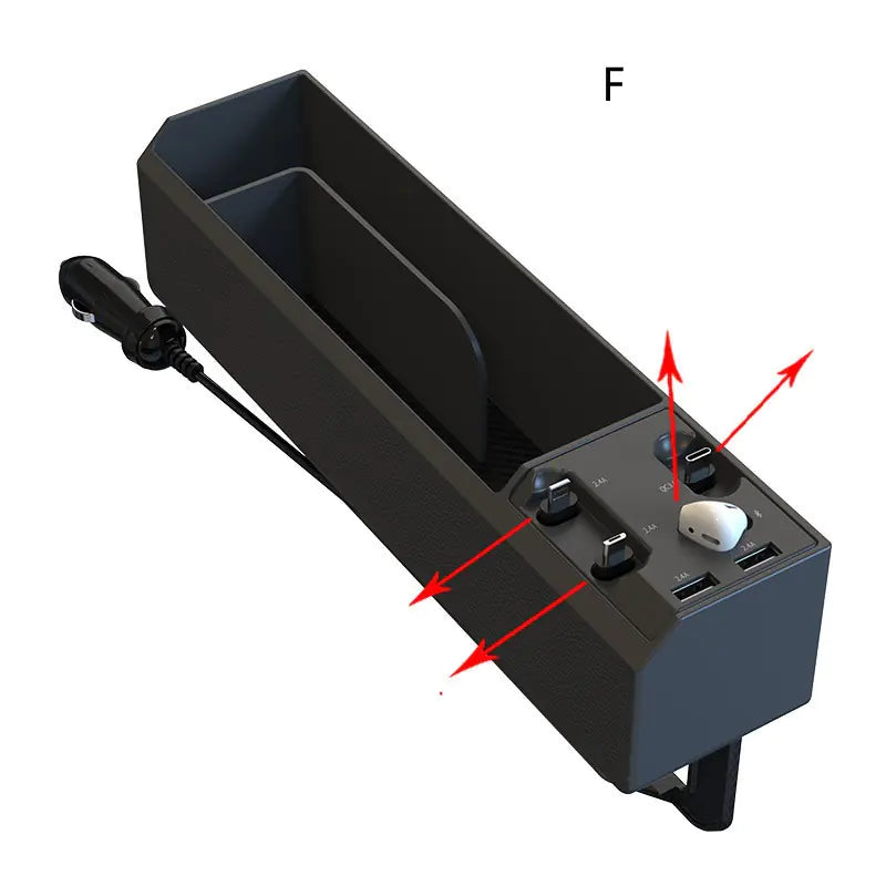 Caja de Almacenamiento  Coche con Cargador Retráctil