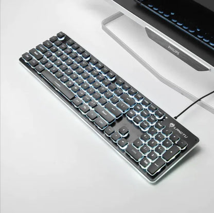 Teclado de Juego Luminoso con Cable USB – Ideal para Uso en Casa y Oficina