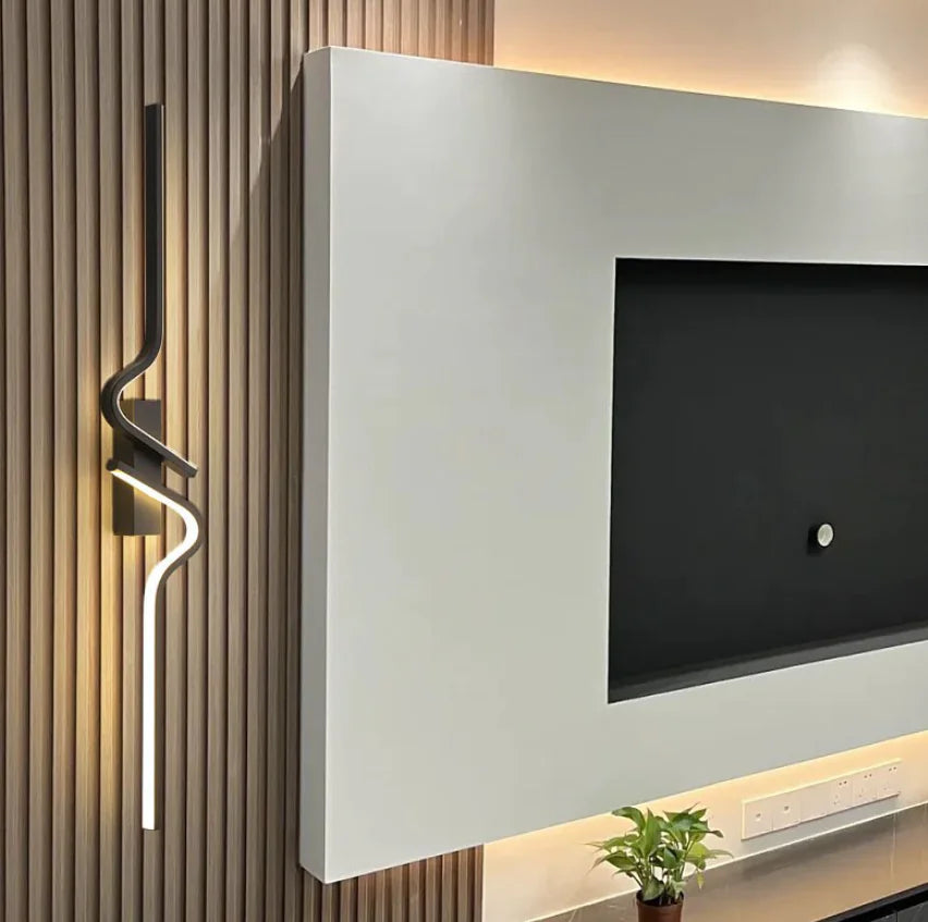 Lámpara de pared minimalista moderna color negro