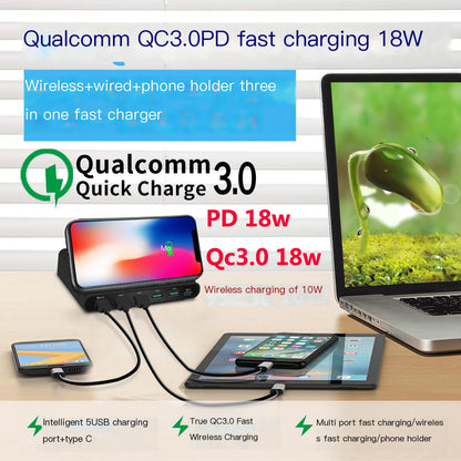 Cargador Inalámbrico Multi-Puerto con 6 Puertas USB-C