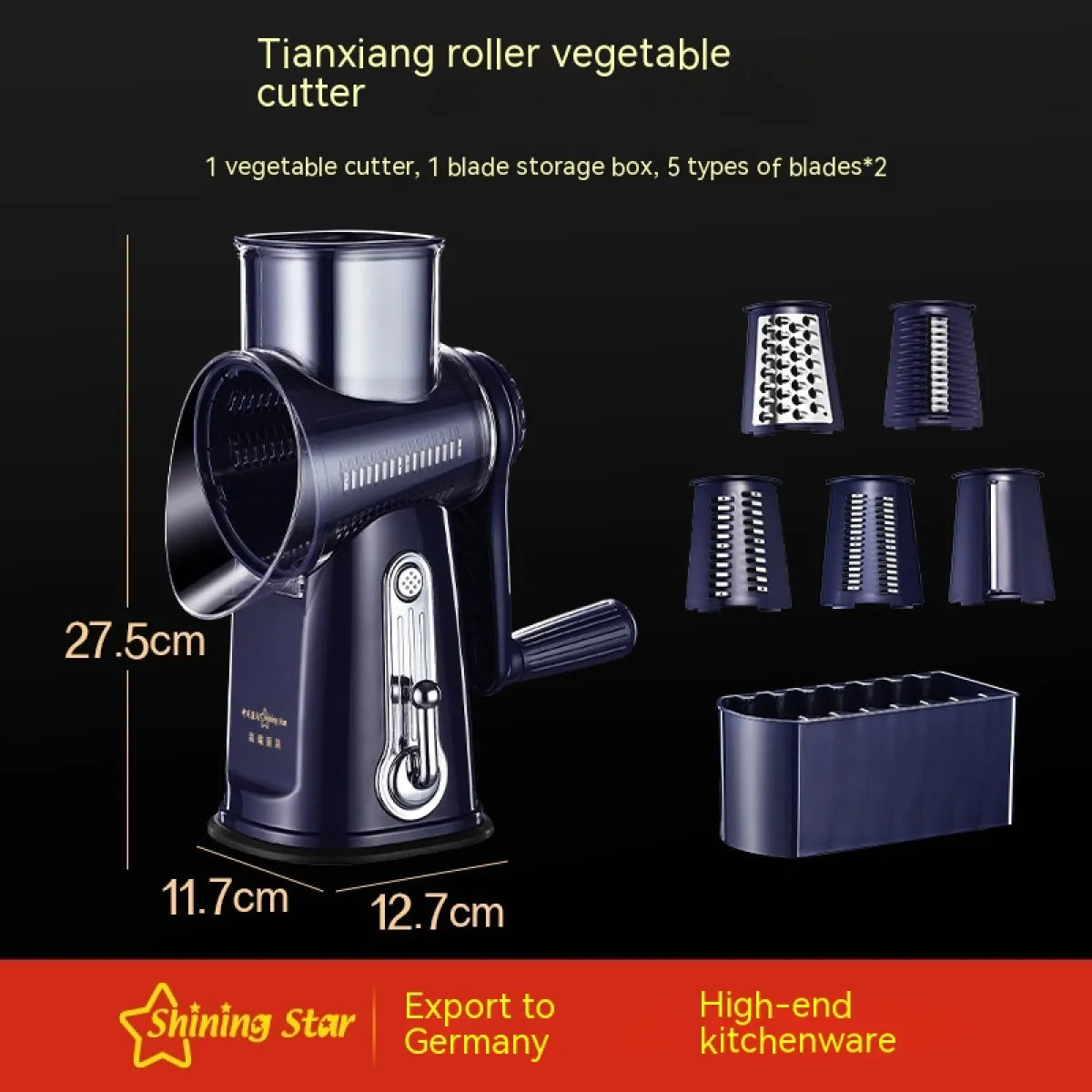 Rallador y Triturador de Verduras Multifunción