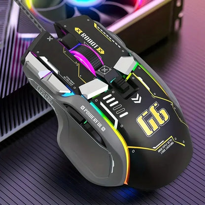 Ratón Alambrico GAMER , iluminación RGB y 12800 DPI