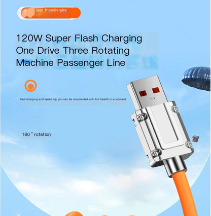 Cable de carga de aleación de zinc de 120 W con rotación de 180° (individual)