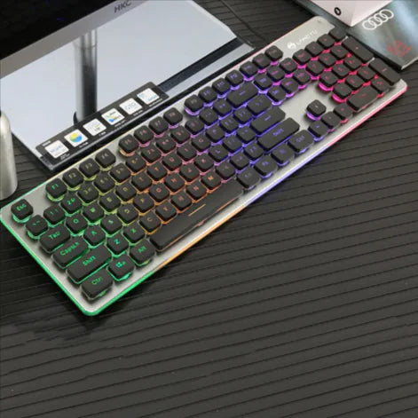 Teclado de Juego Luminoso con Cable USB – Ideal para Uso en Casa y Oficina