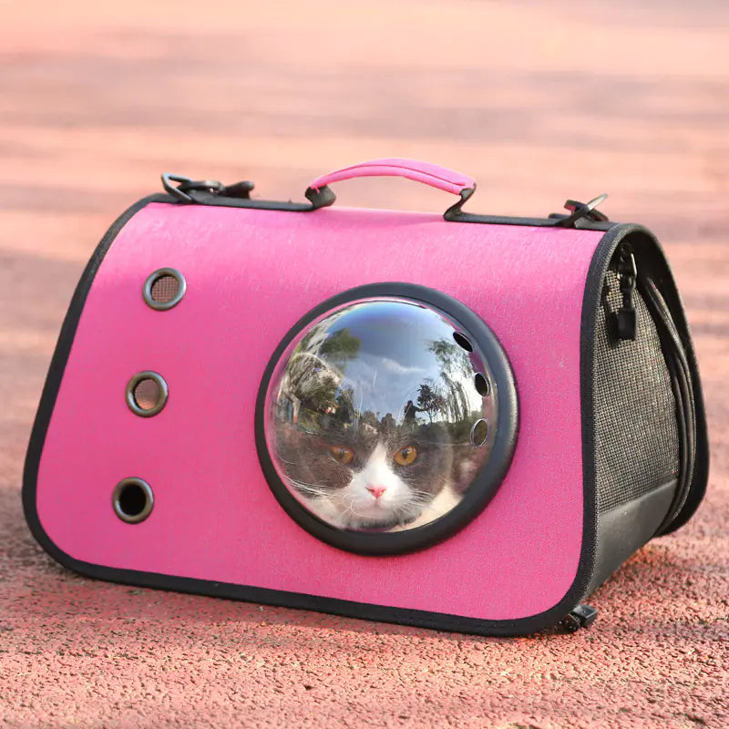 Mochila Plegable con burbuja para Gato, Diseño de Malla Transpirable