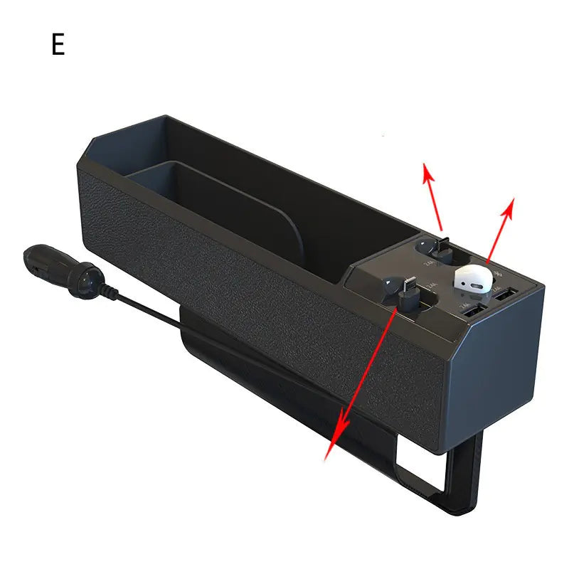 Caja de Almacenamiento  Coche con Cargador Retráctil