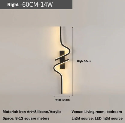 Lámpara de pared minimalista moderna color negro